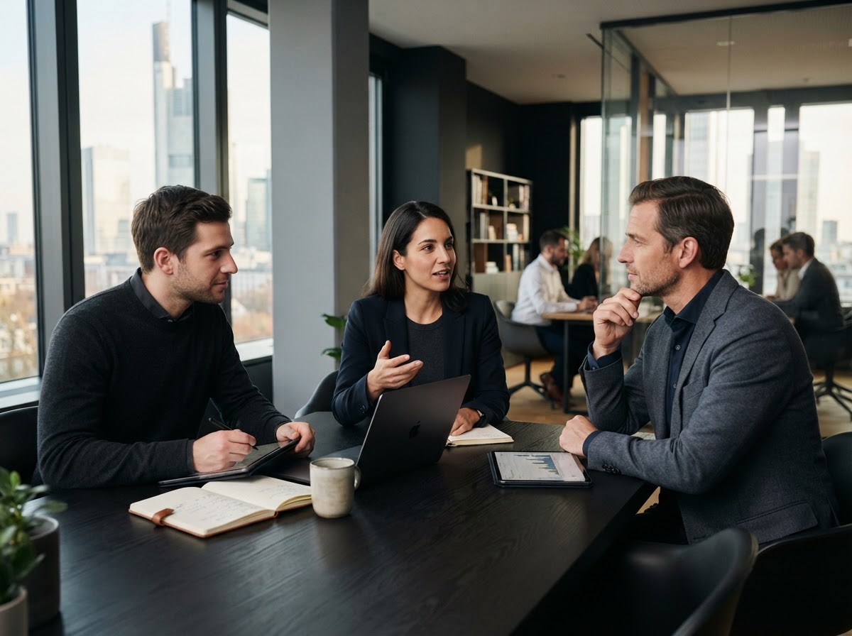 Neuro Crypto AI Analyst bei der Auswertung von Marktdaten in ruhiger Arbeitsumgebung